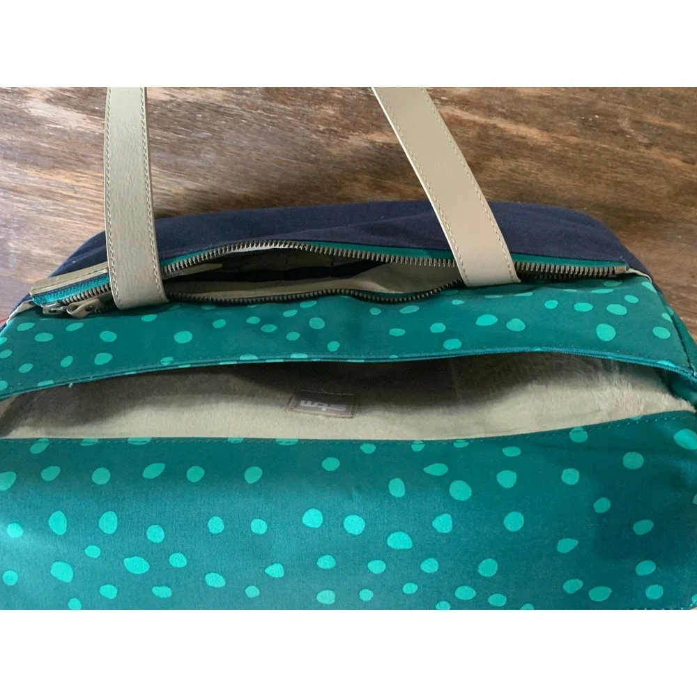 STM Laptop Tote Bag Navy Teal Polka Dot Techwear Indie Minimalist Y2K Retro 90s